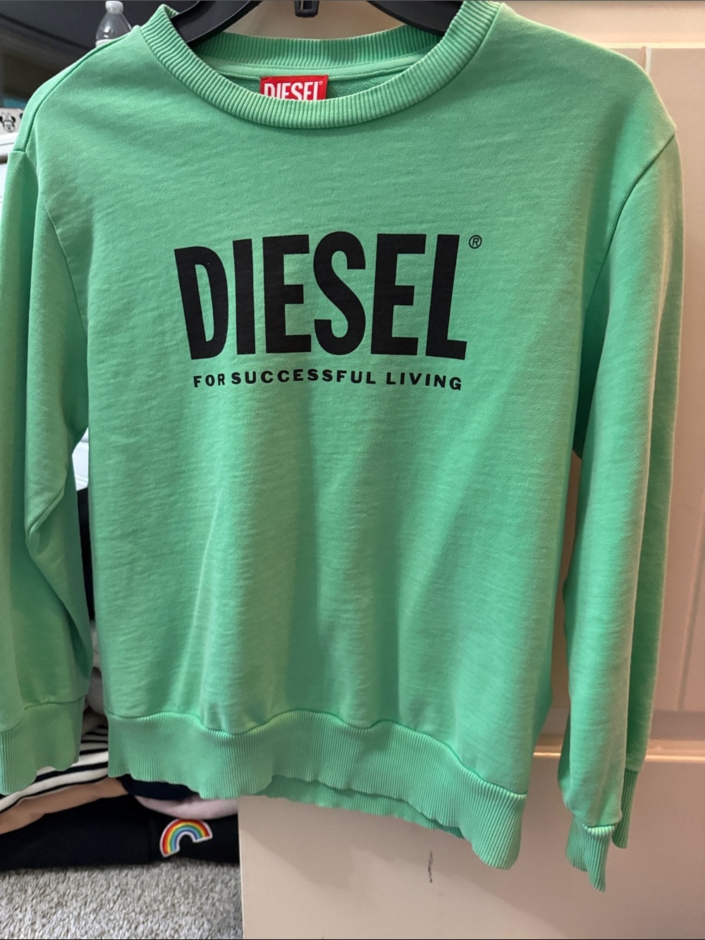 Diesel Mint Green Logo Crewneck Sweatshirt